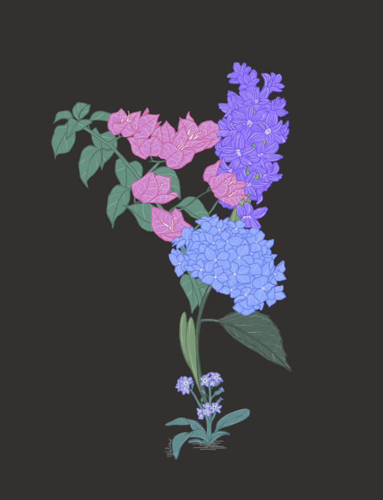 illustrazione quattro fiori